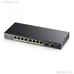 Zyxel GS1100-10HPv2, unmanage PoE 8x Gigabit, 2x F