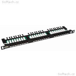19" patch panel Solarix 24xRJ45 CAT5E UTP s vyvazo