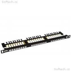 19" patch panel Solarix 24xRJ45 CAT6 UTP s vyvazov