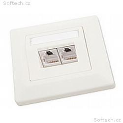 Zásuvka Solarix CAT5E STP 2 x RJ45 pod omítku bílá