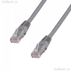 DATACOM Patchkabel 1m, UTP, Cat5e, RJ45, šedý