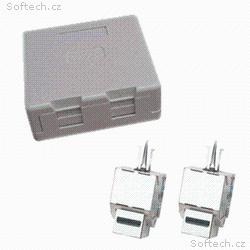 Dvojzásuvka CAT5E STP 2xRJ45 na omítku protiprach.