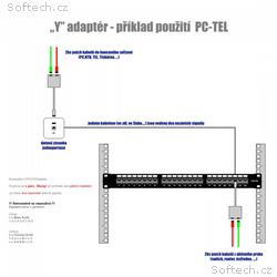DATACOM "Y" adaptér STP CAT5E PC, PC+TEL