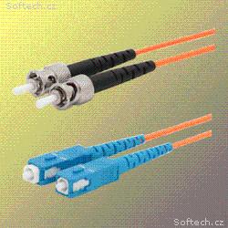 Optický patchkabel duplexní, ST-SC 9, 125um SM, 1m