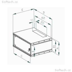 19"rozvaděč jednodílný 12U, 400mm FLAT-PACK skl.dv