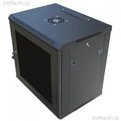 Datacom 19" rozvaděč 12U, 450 mm (sklo) černý