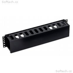 19" vyvazovací panel 2U plastový RAL9005