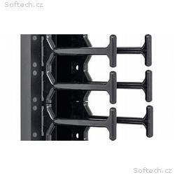19" vyvazovací panel 42U - Hřeben, dvouřadý černý