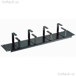 19" vyvazovací panel 2U 4x kov.háček (8,0 x 4,5-6,