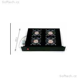 19" horiz.vent.j.4xVent.-220V, 92W termost.2U čern