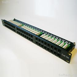 DATACOM Patch panel 48p. Cat5e 1U BK 8x6p. Modul, 