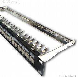 DATACOM Patch panel 19" STP 24 port CAT6A 1U černý