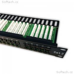 DATACOM Patch panel ISDN 50p.1U Integrovaný BLACK,