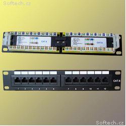 Patch panel 10“ UTP cat6, 12portů