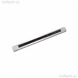 19" 1U průchozí panel s kartáčem šedý