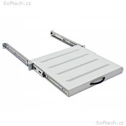 19" výsuv.police 650mm plnovýsuv, nosn.45kg šedá