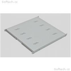 19" police A4 perforovaná 1U, 450mm, max.80kg čern