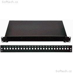 19" Optická vana 24xST černá, aret. plast. klipem