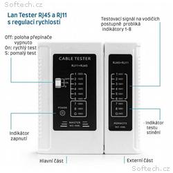 W-Star Tester kabelů UTP WS468WH RJ45 RJ11 STP Cat