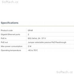 Mikrotik GPeR Gigabitový pasivní ethernet repeater