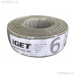 Instalační kabel iGET CAT6 UTP PVC Eca 100m, box, 