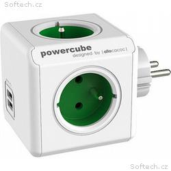 Zásuvka PowerCube ORIGINAL USB, Green, 4 rozbočka,