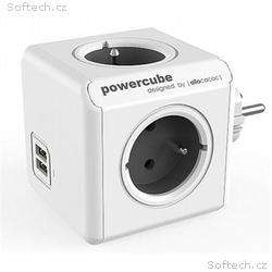 Zásuvka PowerCube ORIGINAL USB, Grey, 4 rozbočka, 