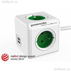 Zásuvka prodluž. PowerCube EXTENDED USB, Green, 4 
