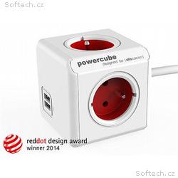 Zásuvka prodluž. PowerCube EXTENDED USB, Red, 4 ro