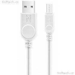 Aligator kabel microUSB prodloužený kon. 9mm Bílý