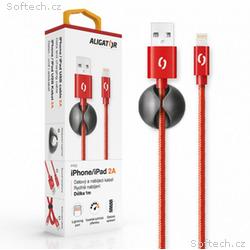 ALIGATOR PREMIUM Datový kabel 2A, Lightning červen