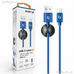ALIGATOR PREMIUM Datový kabel 2A, USB-C modrá