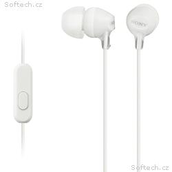 SONY sluchátka MDR-EX15AP, handsfree, bílé