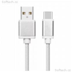 TB Touch USB - USB-C kabel, 2m, stříbrný