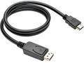 C-TECH HDMI, DisplayPort kabel, 2m