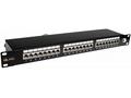 Solarix patch panel 24 x RJ45 CAT6 STP, černý, 1U 