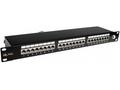 Solarix patch panel 24 x RJ45 CAT6 STP, černý, 1U 