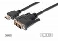 Digitus HDMI, A na DVI připojovací kabel, 2x stíně