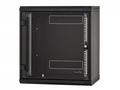 Nástěnný rack RUA 9U, 600mm odn.boč.+perf.dv.černý