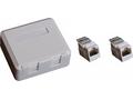EuroLan UTP zásuvka na omítku, 2x RJ45, bílá, Cat.