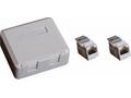 EuroLan UTP zásuvka na omítku, 2x RJ45, bílá, Cat.