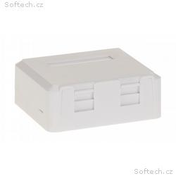 EuroLan UTP zásuvka na omítku, 2x RJ45, bílá, Cat.