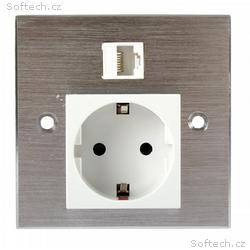 Masterlan integrovaná zásuvka 230V + RJ45 cat 6