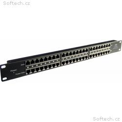 MaxLink POE panel 24 portů, 1U pro rack 19", stíně