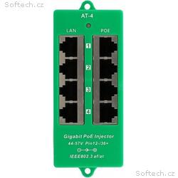 MaxLink Gigabitový 4-portový PoE panel, 802.3af, a