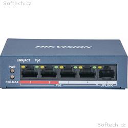 Hikvision DS-3E0105P-E, M(B) PoE Switch, 4x PoE, 3