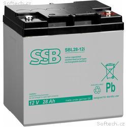 SSB olověná baterie AGM 12V 28Ah, životnost 10-12l