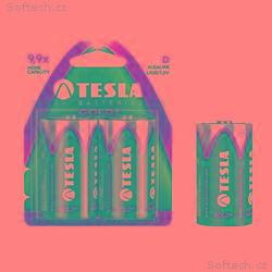 TESLA GOLD alkalická baterie D (LR20, velký monočl
