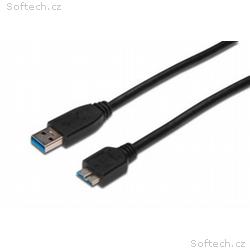 Digitus USB 3.0 kabel, USB A - Micro USB B, M, M, 