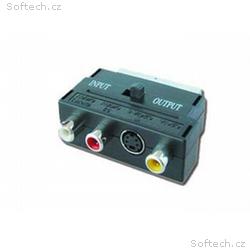 GEMBIRD Redukce Scart, 3x Cinch (RCA) + S-Video, M